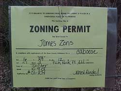 Caboose zoning permit